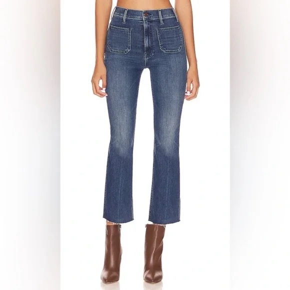 EUC Mother Hustler Patch Pocket Ankle Fray Jeans in Out for the Evening Size 31 - Picture 1 of 10